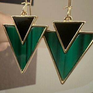 NWT geometric earrings, green